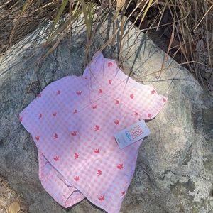 Baby girl's  gingham  bunny romper